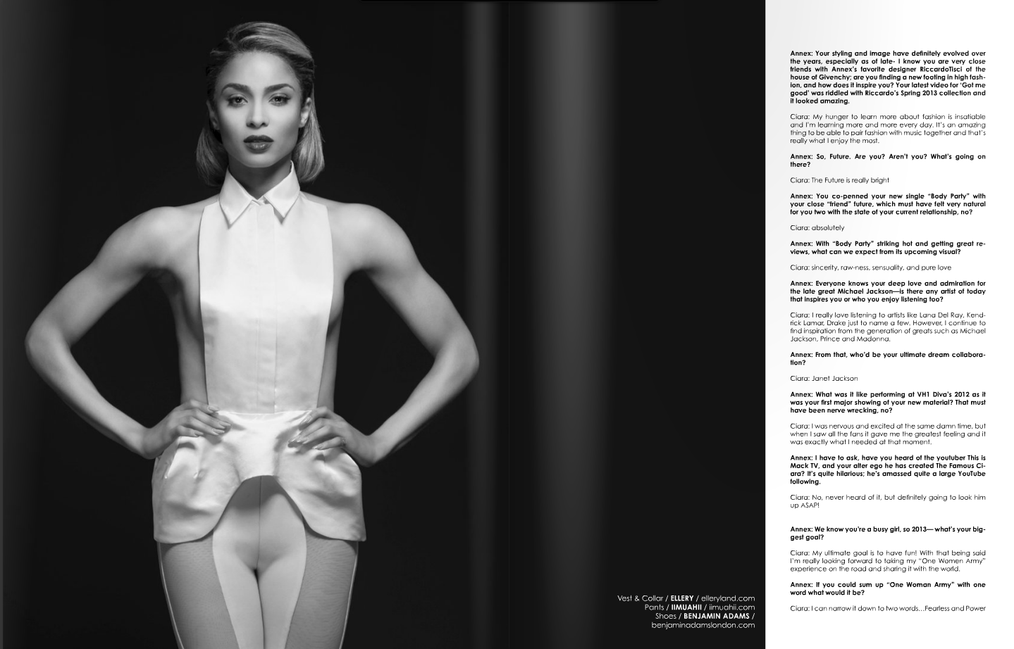 Ciara Flaunts Sexy, Glam Look in 'Annex' Magazine, Talks "Bo...