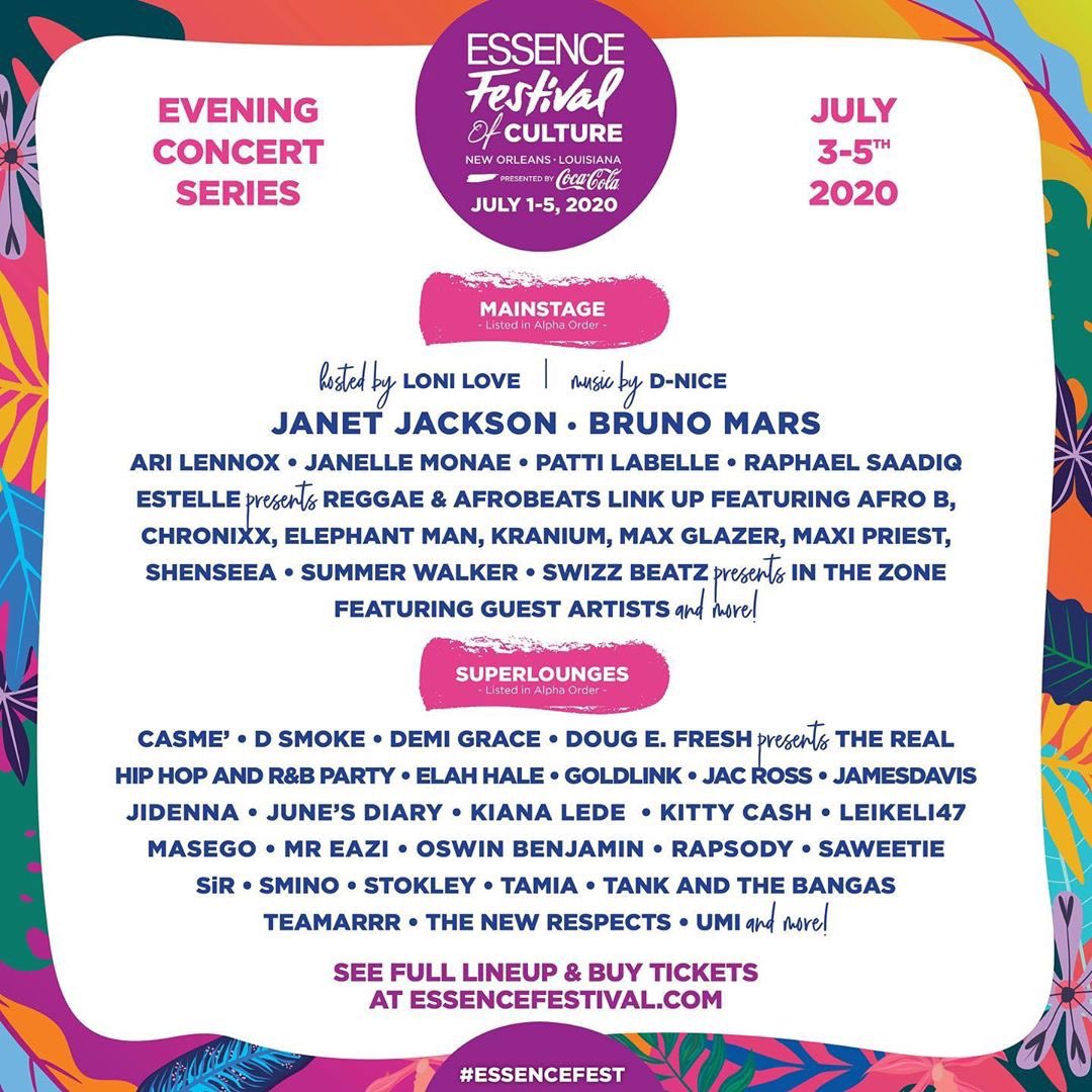 Jackson & Bruno Mars Lead Lineup For Essence Fest 2020